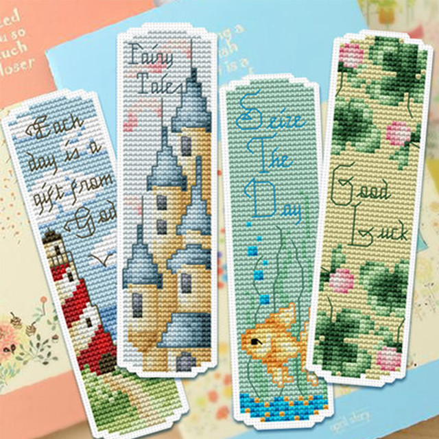 055 DIY Craft Stich Cross Stitch Bookmark Christmas Plastic Fabric  Needlework Embroidery Crafts Counted Cross-Stitching